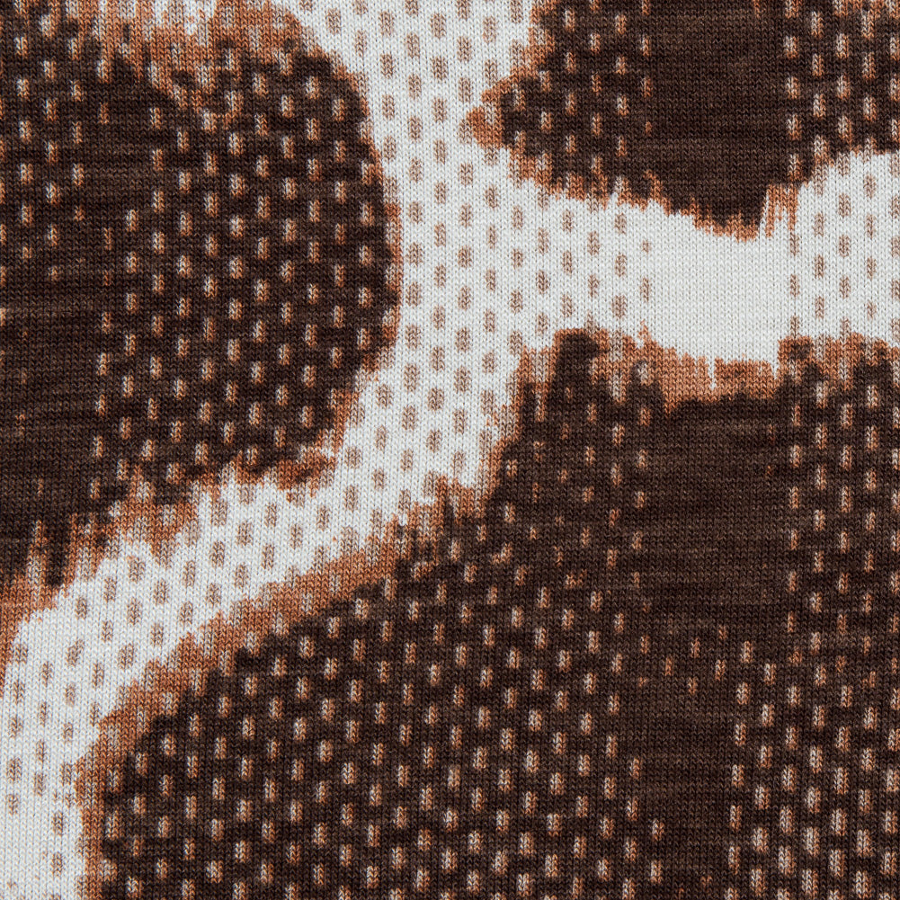 Italian Brown and Ivory Abstract Viscose Jersey - Joann Fabrics