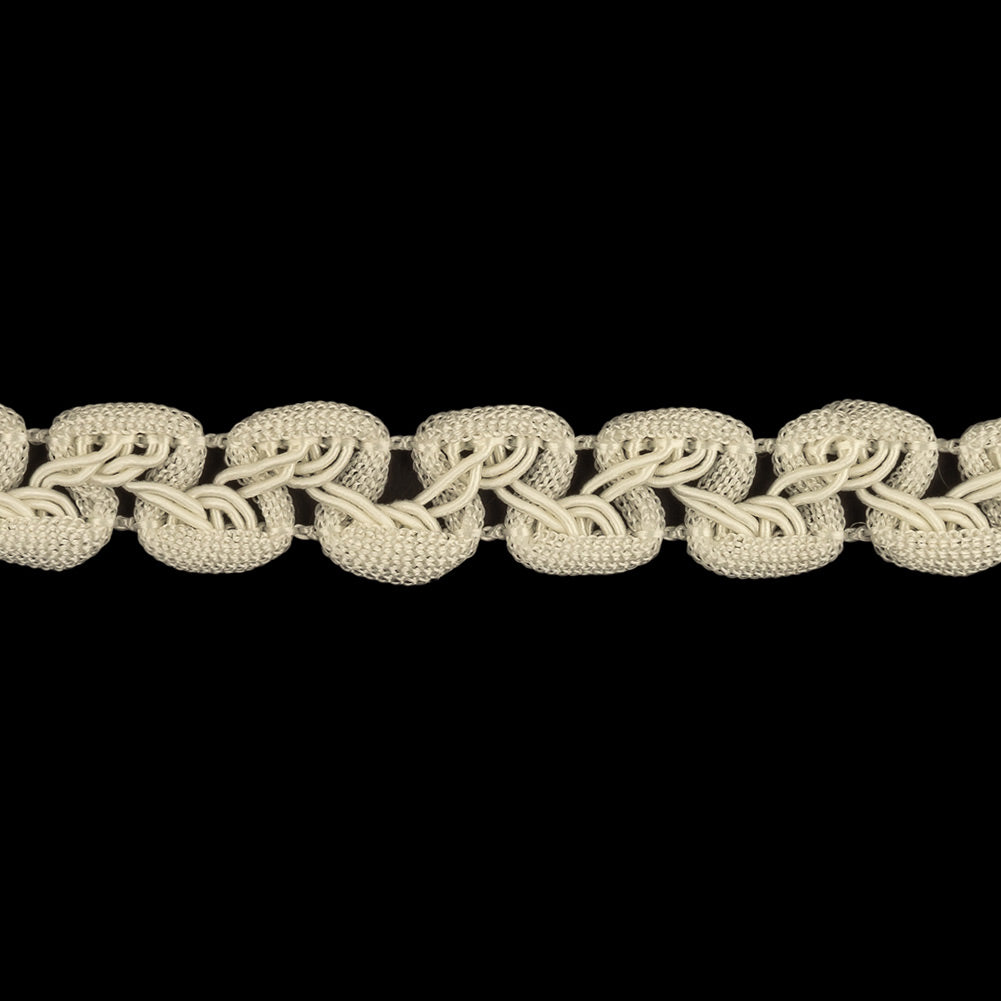Cannoli Cream Loops and Waves Braided Trim - 0.5
