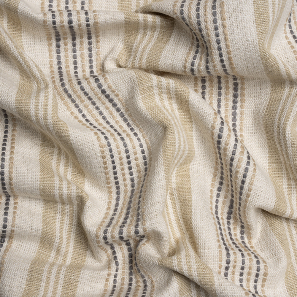 Cotton and Polyester Woven - Fawn Tactile Stripes - British Imported - Joann Fabrics