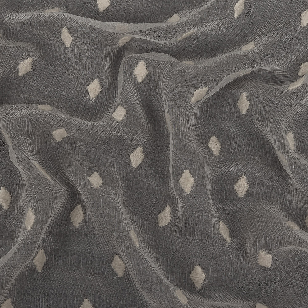 Famous Australian Designer Pristine Embroidered Diamonds Crinkled Silk Chiffon - Joann Fabrics