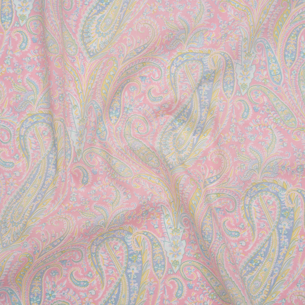 Liberty Fabrics Tana Lawn® - Felix and Isabelle Light Pink - Pink, Pale Blue and Light Green Wild Paisley - Joann Fabrics