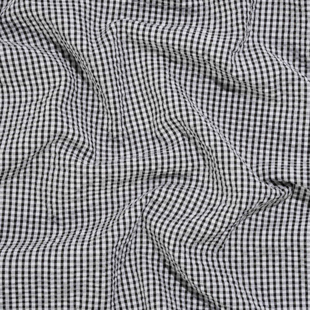 Polyester and Cotton Seersucker - Black and White Checks - Wylie Collection - Joann Fabrics
