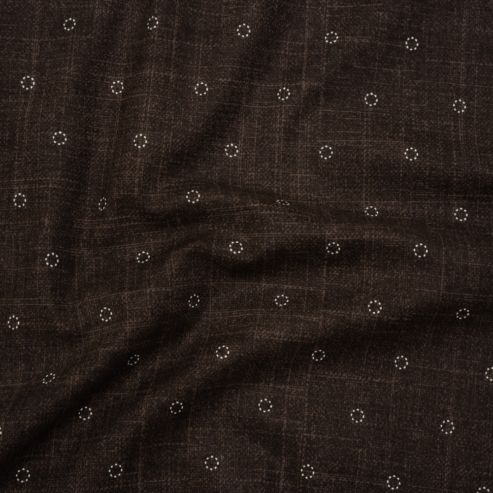 Printed Quilting Cotton by Ghazal Razavi for FIGO Studio - Brown Stitches Circles - Stash Collection - Joann Fabrics