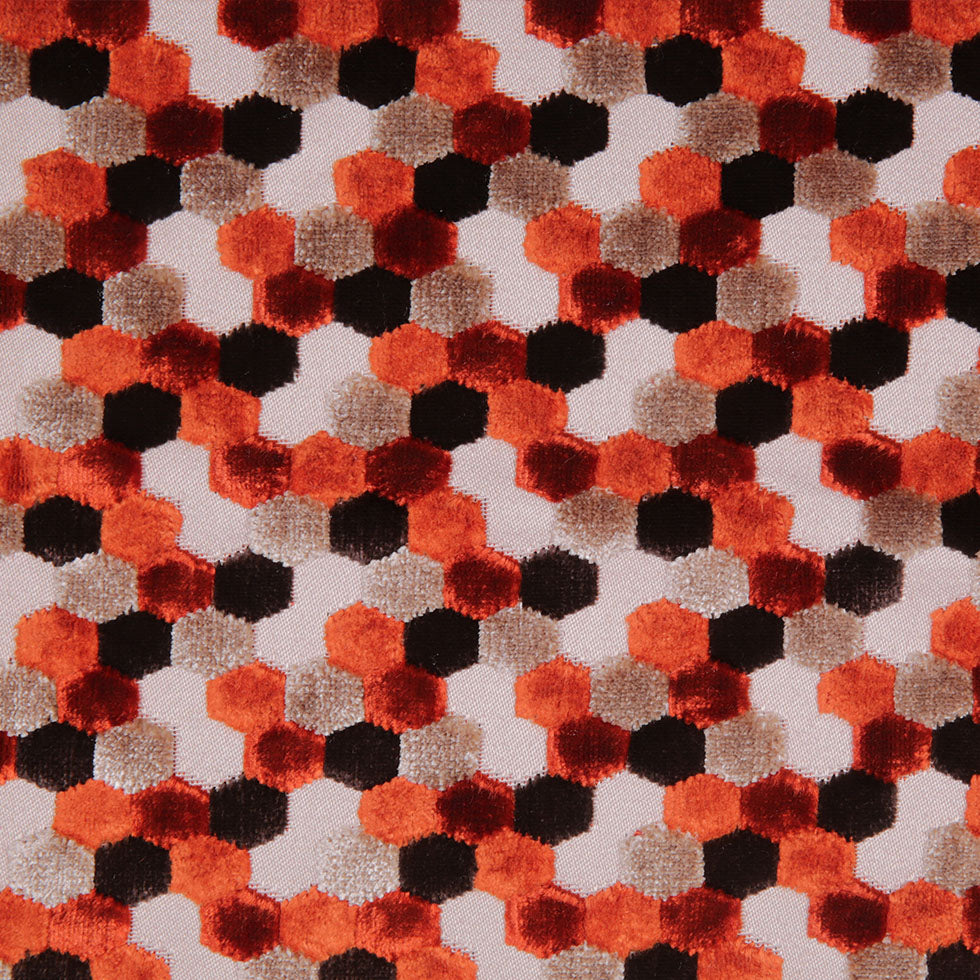 Orange Laser-Cut Geometric Polyester Velvet - Joann Fabrics