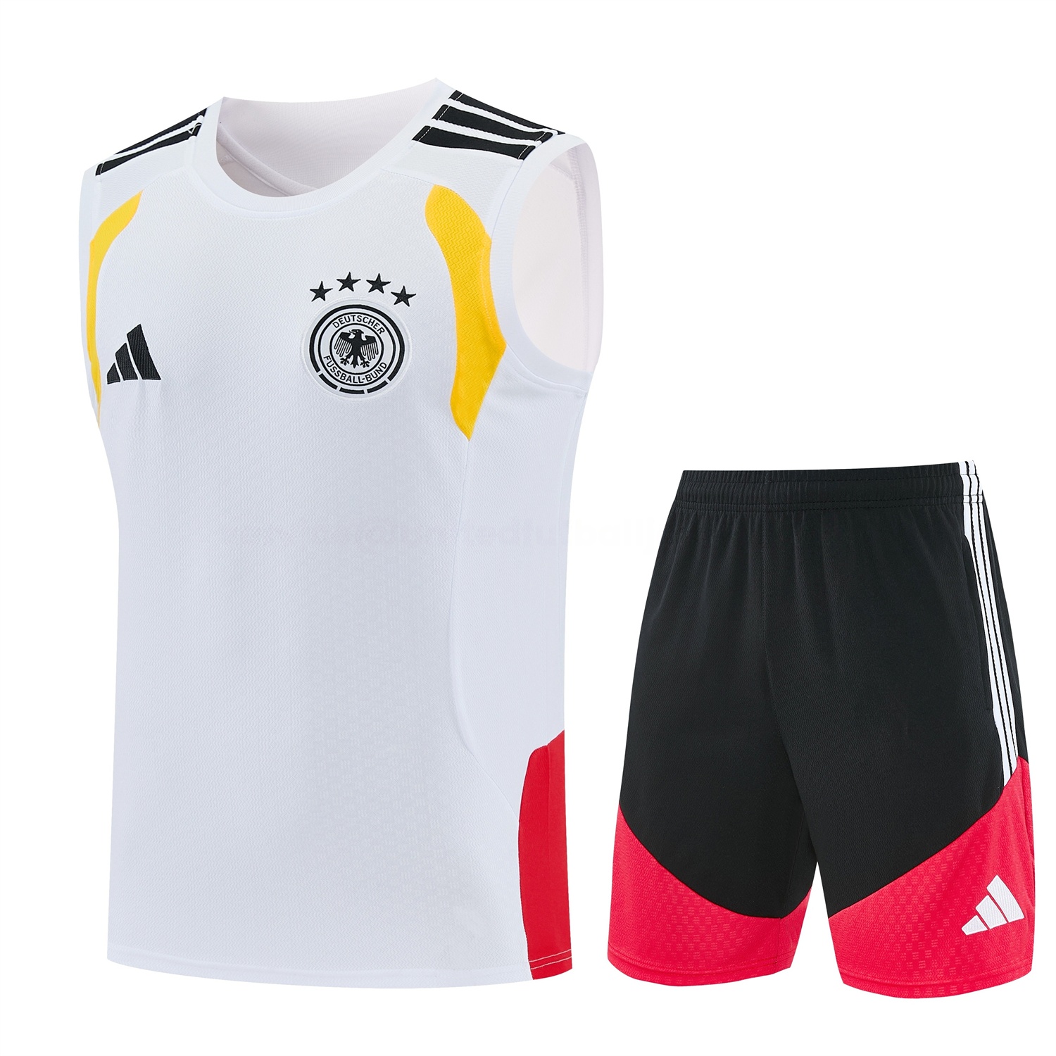 Germany 2026 Vest Training Set - White Vest and Black Shorts - UnitedFutballJersey