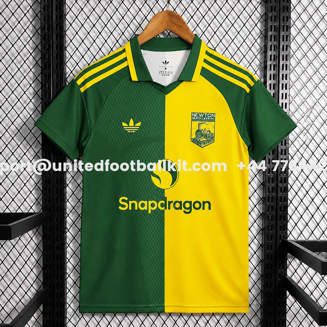 Manchester United 26-27 125 Years Anniversary Newton Heath LYR Green Yellow Special Jersey - Fans Version - UnitedFutballJersey