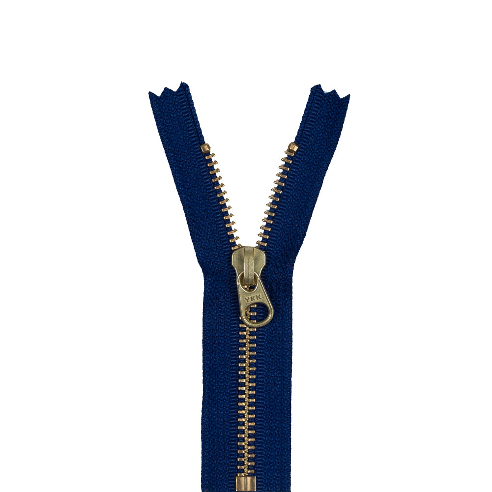 Metal Closed Bottom Zipper with Gold Teeth 4.5