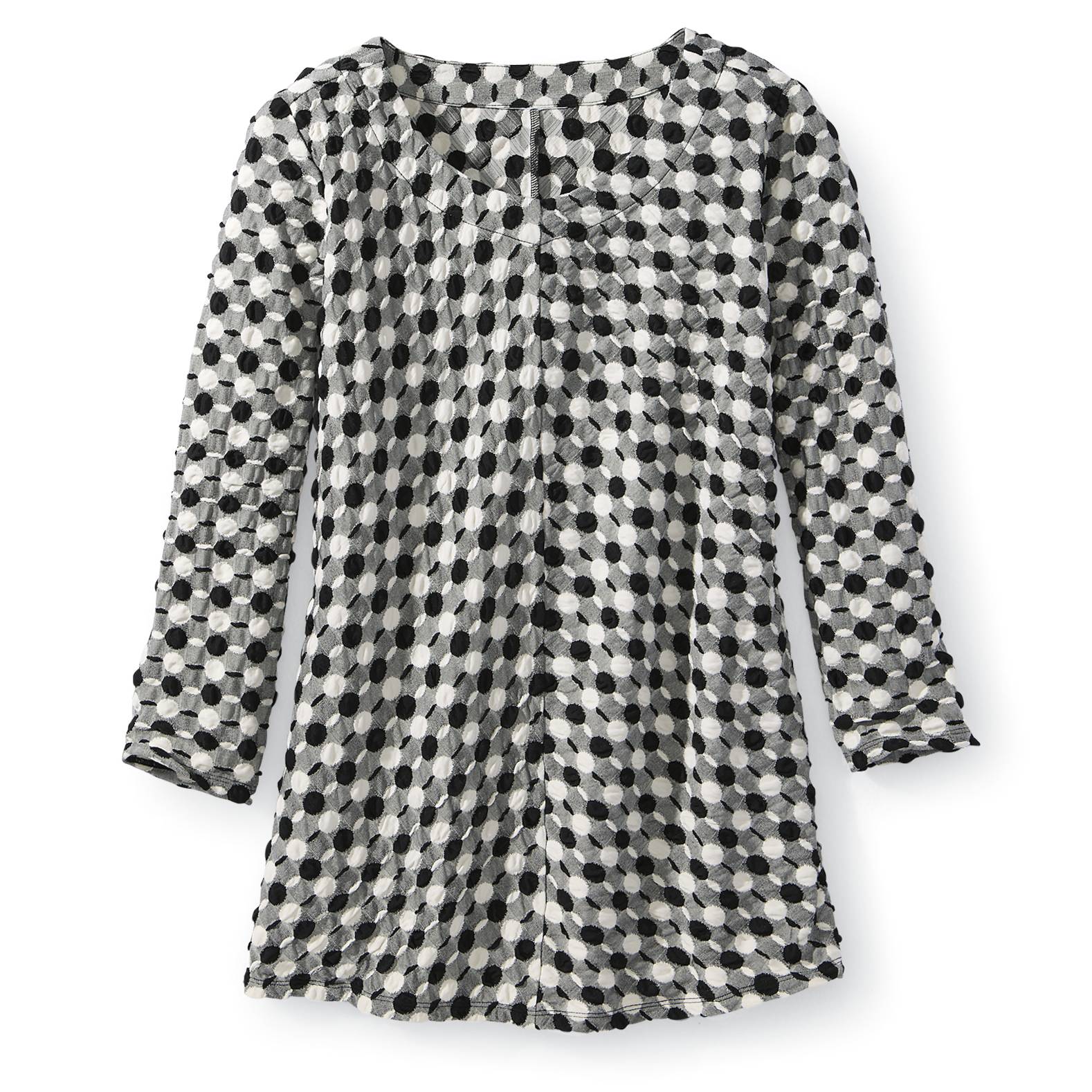 Textured Knit Top, V-Neck, 3/4 Sleeves - Northstyle Catalog