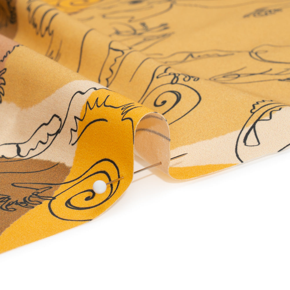 Stretch Cotton Poplin Print - Gold Chameleons - Mood Exclusive Commander of Camouflage - Joann Fabrics