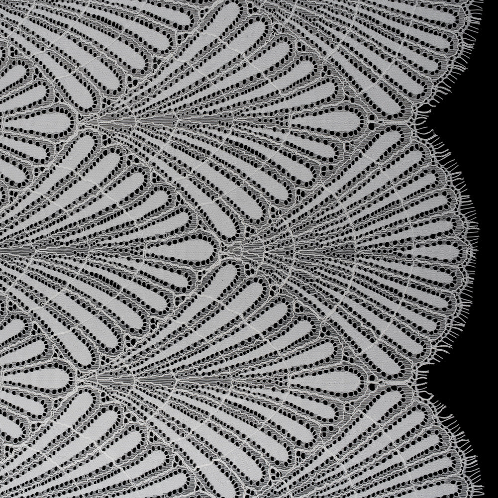 Corded Raschel Lace Panel with Finished Edges - Ivory Fan Palm Scallops - Joann Fabrics