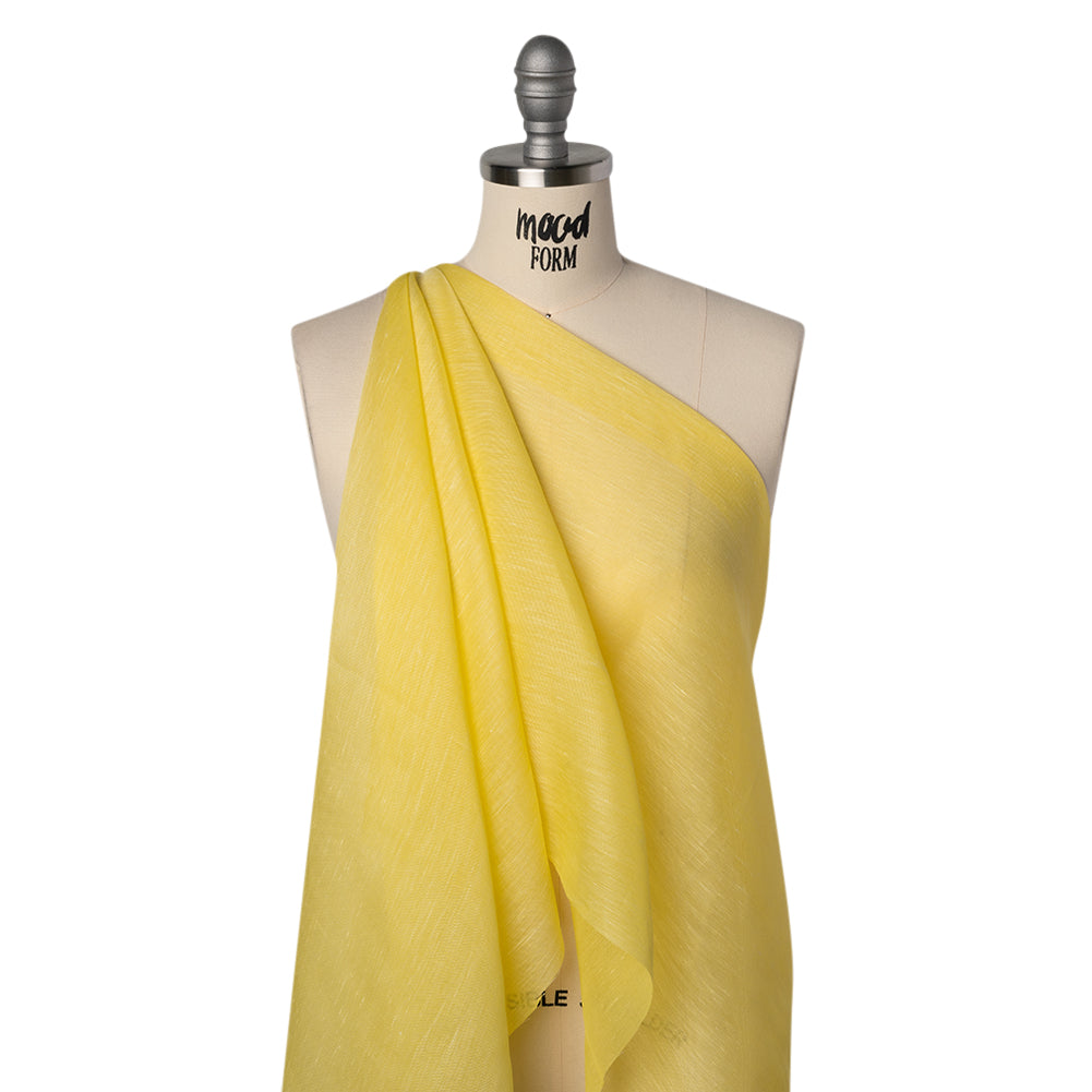 Linen and Silk Scrim - Bright Lemon - Famous Australian Designer Deadstock - Joann Fabrics