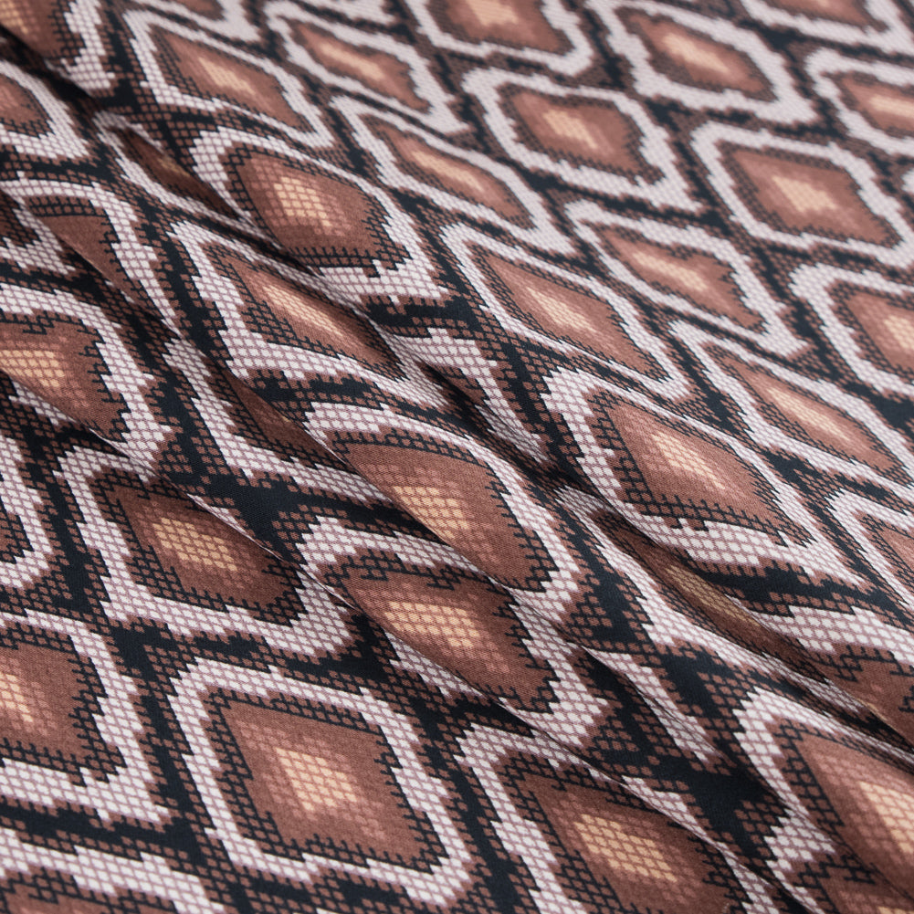 Friar Brown and Pearl Python Printed Stretch Cotton Sateen - Joann Fabrics