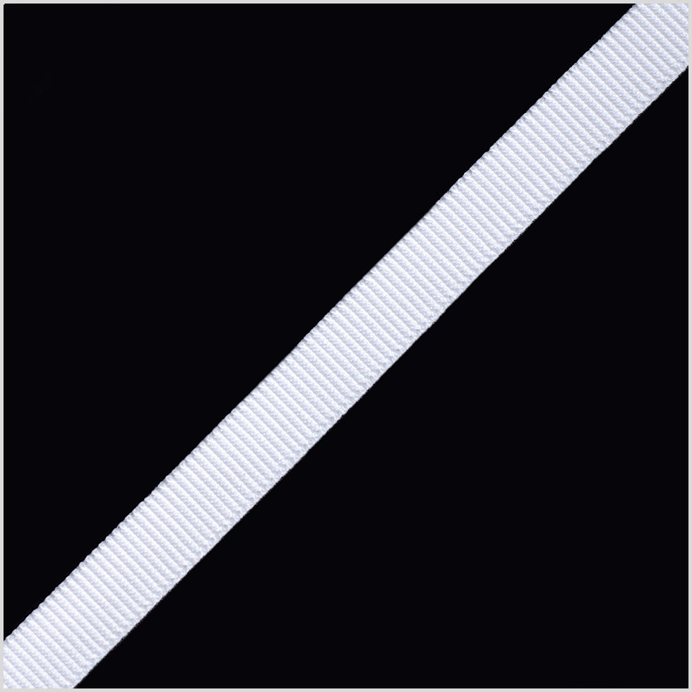 White Stretch Grosgrain - 0.375