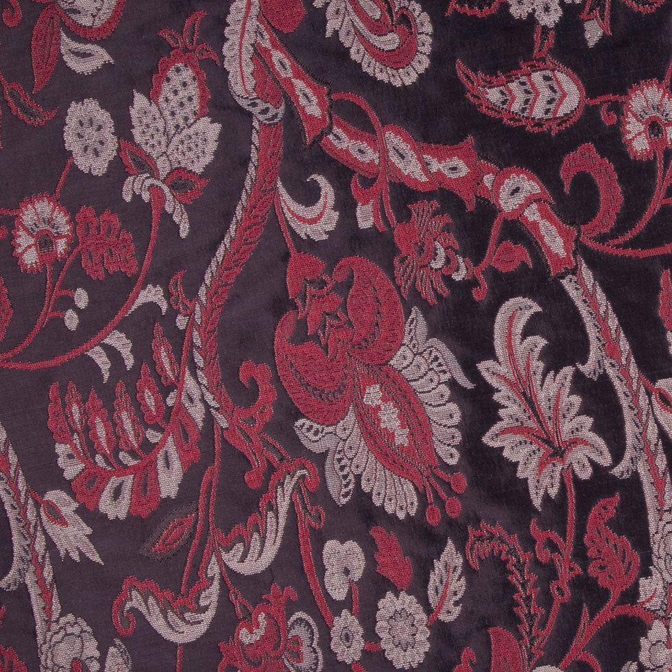 Chocolate/Red/Beige Floral Brocade - Joann Fabrics