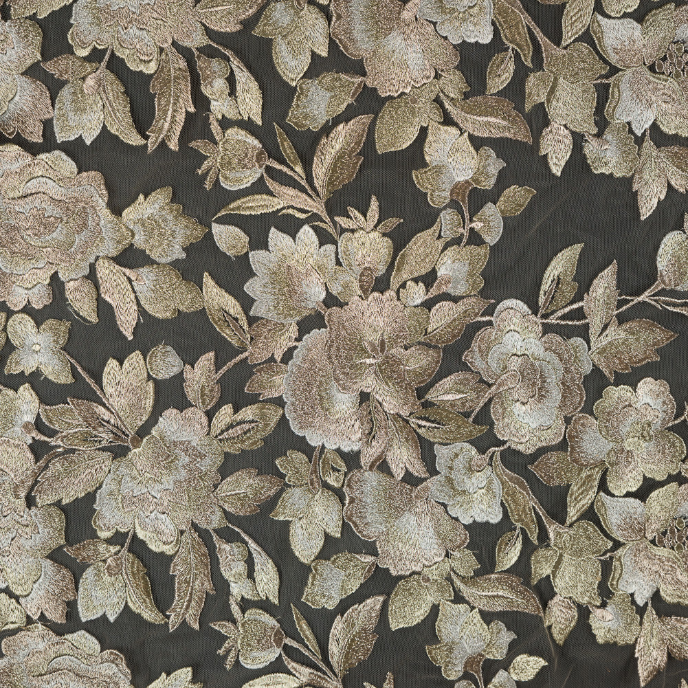 Metallic Gold Floral Embroidered Tulle - Joann Fabrics