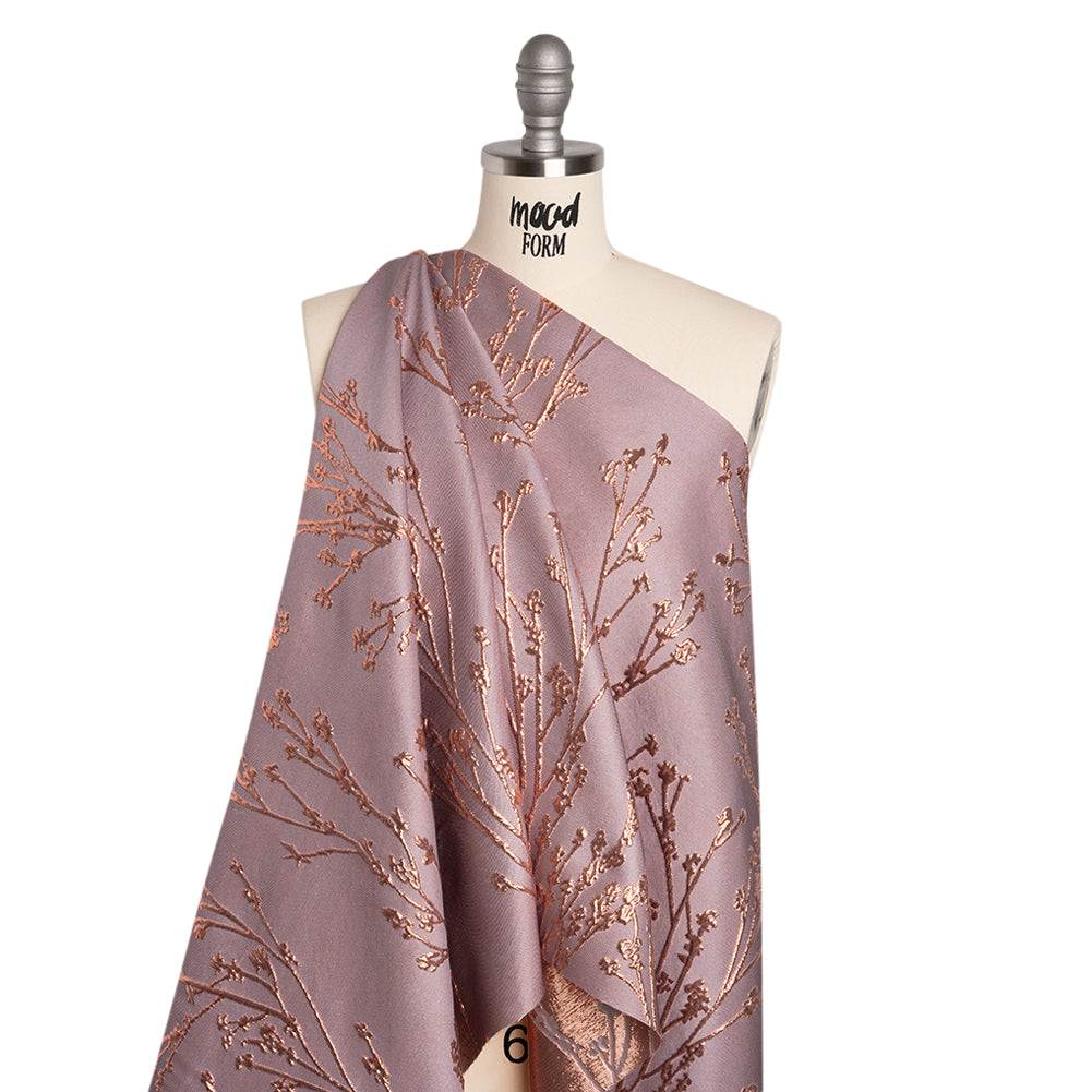 Metallic Brocade - Mauve and Pink Flowering Branches - Joann Fabrics