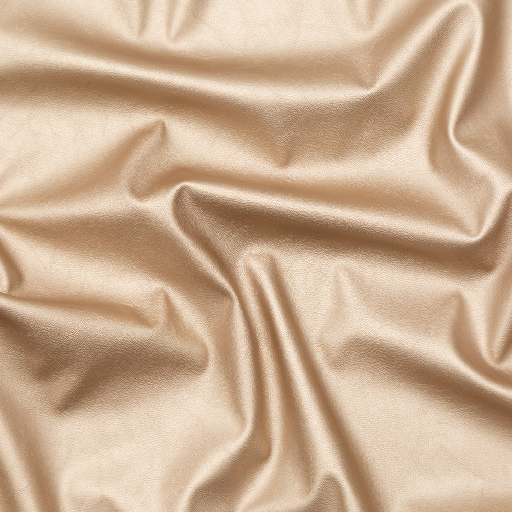 Italian Metallic Champagne Faux Leather Laminate over a Latte Stretch Faux Suede - Joann Fabrics