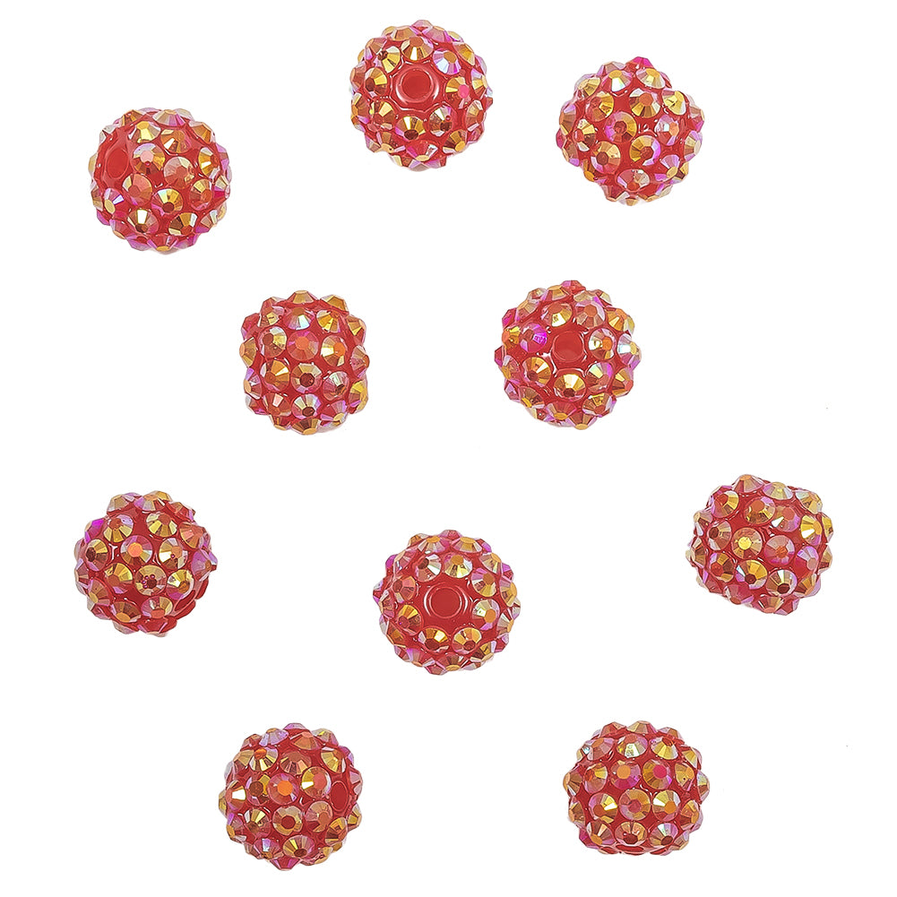 Red AB Rhinestone and Resin Faceted 14mm Beads - 10pc - Joann Fabrics
