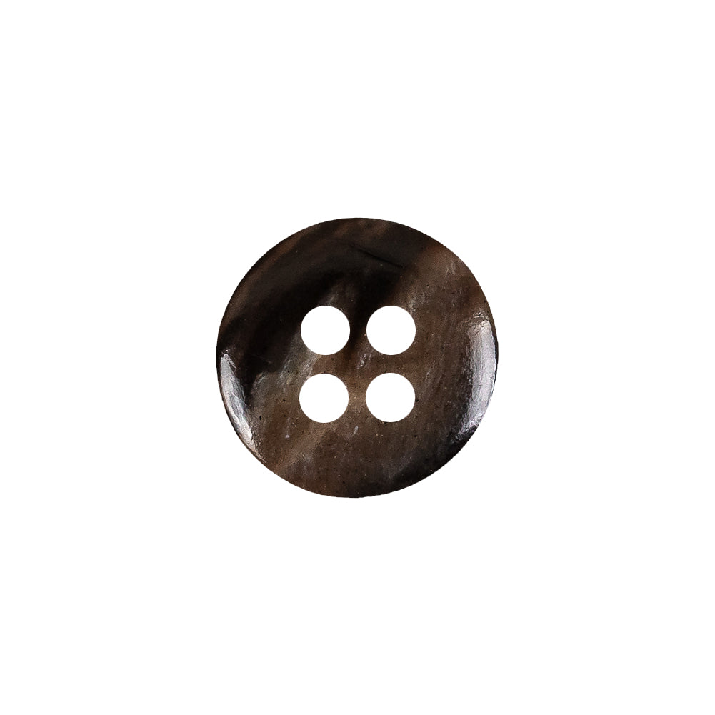 Dark Brown and Almond Mottled Semitransparent 4-Hole Rolled Rim Plastic Button - 24L/15mm - Joann Fabrics