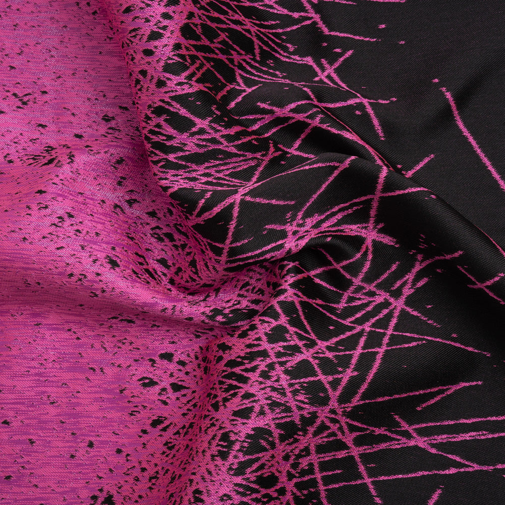 Metallic Magenta and Black Crosshatched Gradient Luxury Brocade - Joann Fabrics