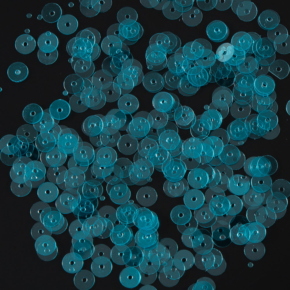Bag of Turquoise Transparent Bright Loose Sequins - 5mm - Joann Fabrics