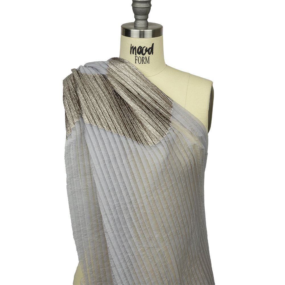 Metallic Gray Waves Pleated Luxury Burnout Brocade - Joann Fabrics