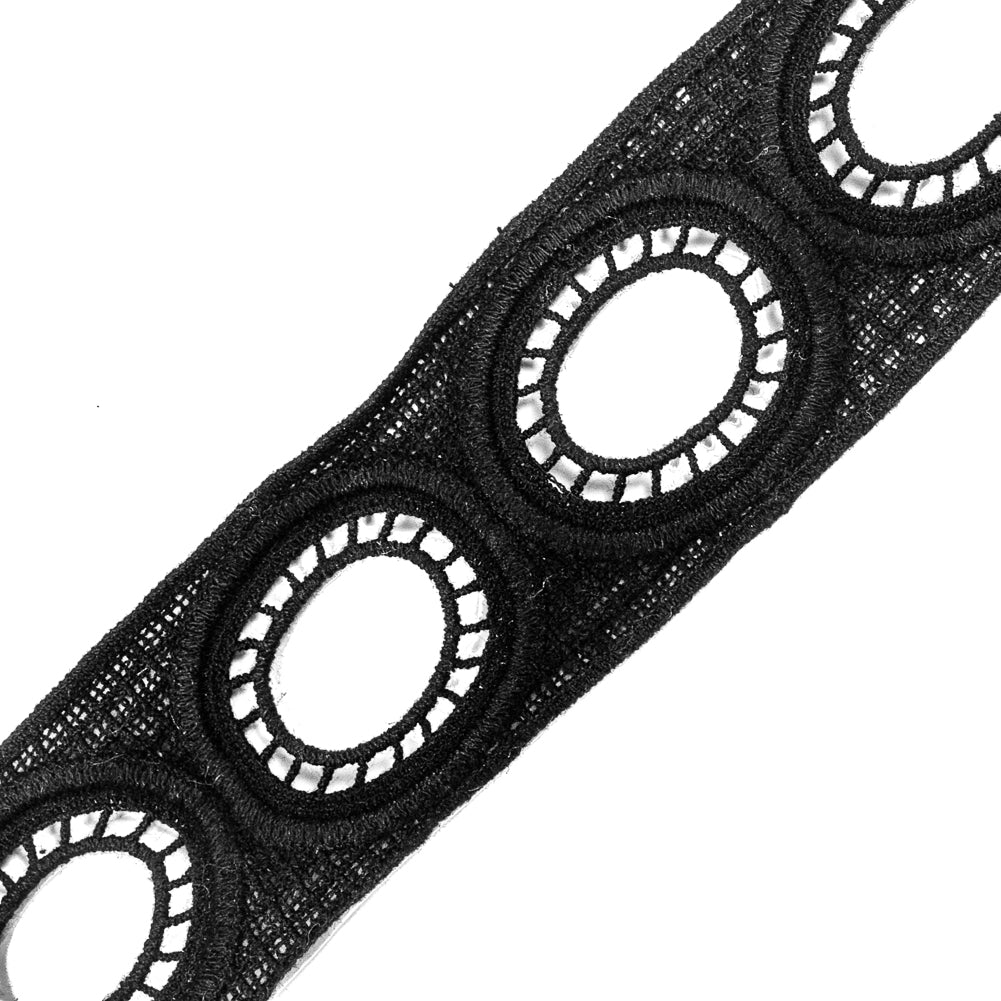 Pale Black Geometric Venise Lace - 2
