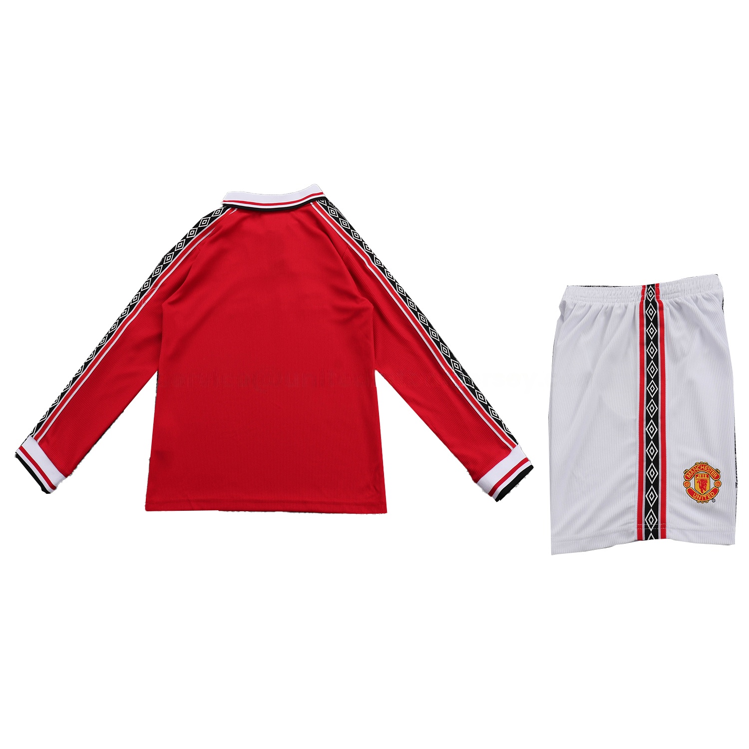 Retro Manchester United 1998-99 Home Long Sleeves Kids Kit - UnitedFutballJersey