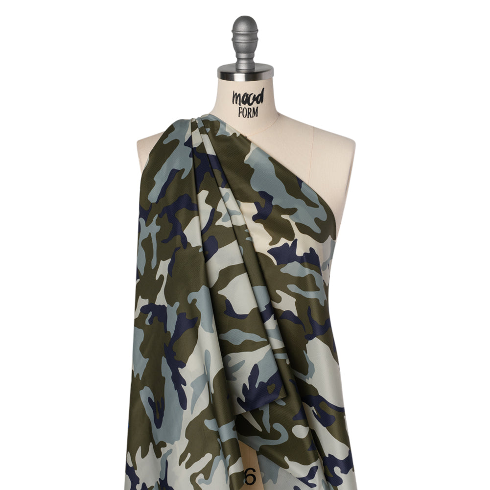 Lightweight Nylon Ripstop - Olive, Navy and Greige Camouflage - Deadstock - Joann Fabrics