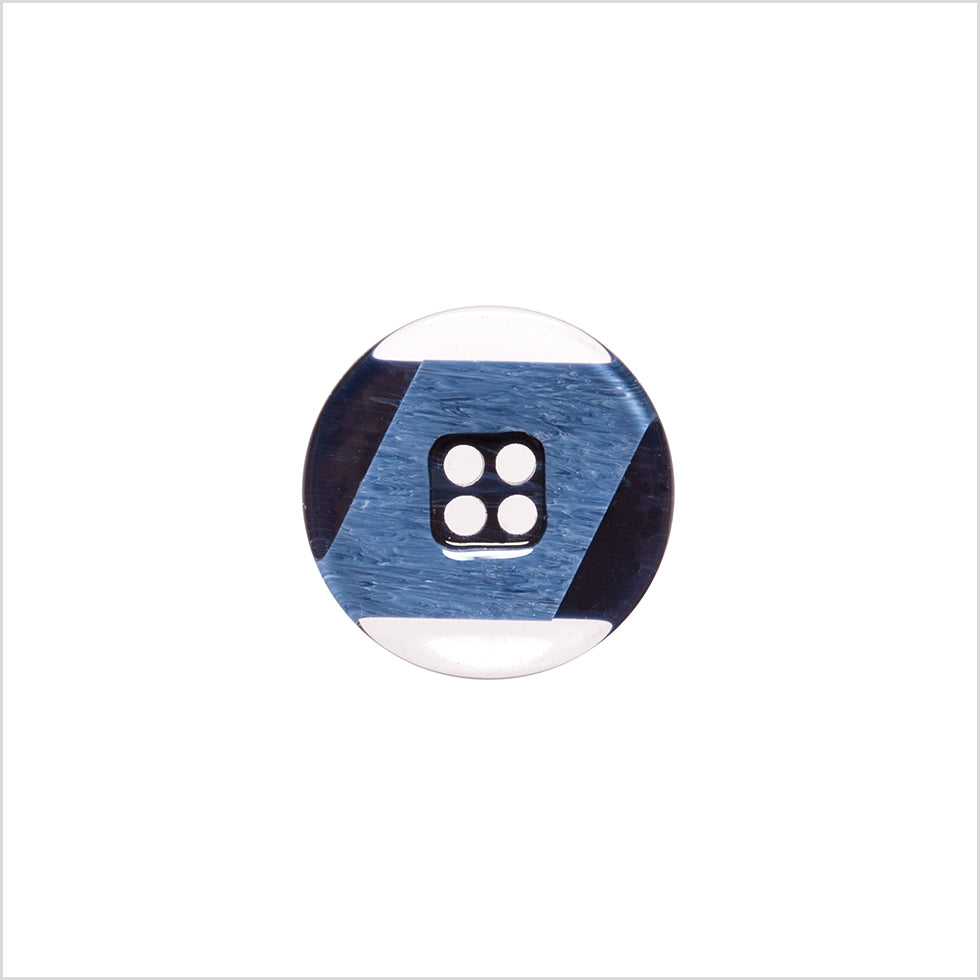 Italian Navy Abstract Semi-Clear 2-Hole Plastic Button - 24L/15mm - Joann Fabrics
