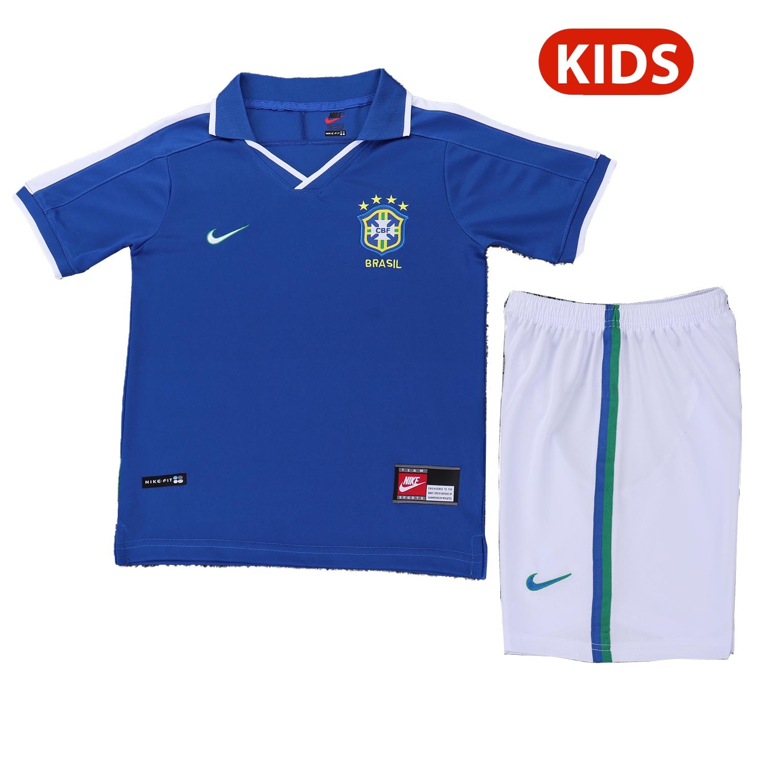 Retro Brazil 1997 Away Kids Kit - UnitedFutballJersey