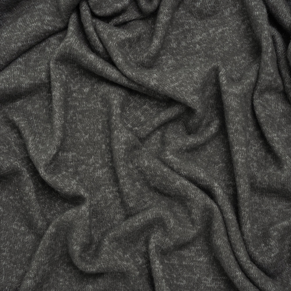Cozy Brushed Stretch Rayon Sweater Knit - Heathered Anthracite Gray - Deadstock - Joann Fabrics
