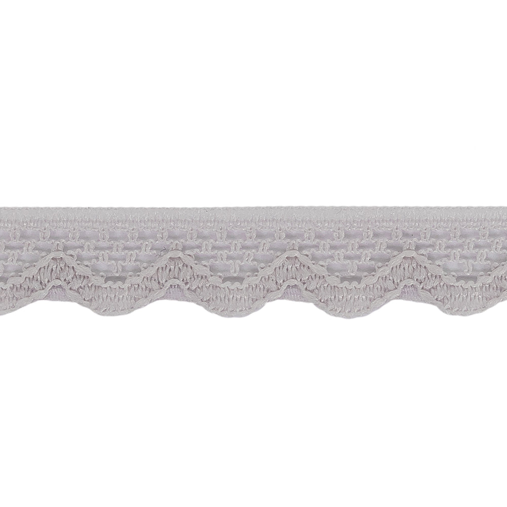 Mauve Shadows Scalloped Edge Lace Geometric Trimming - 0.5