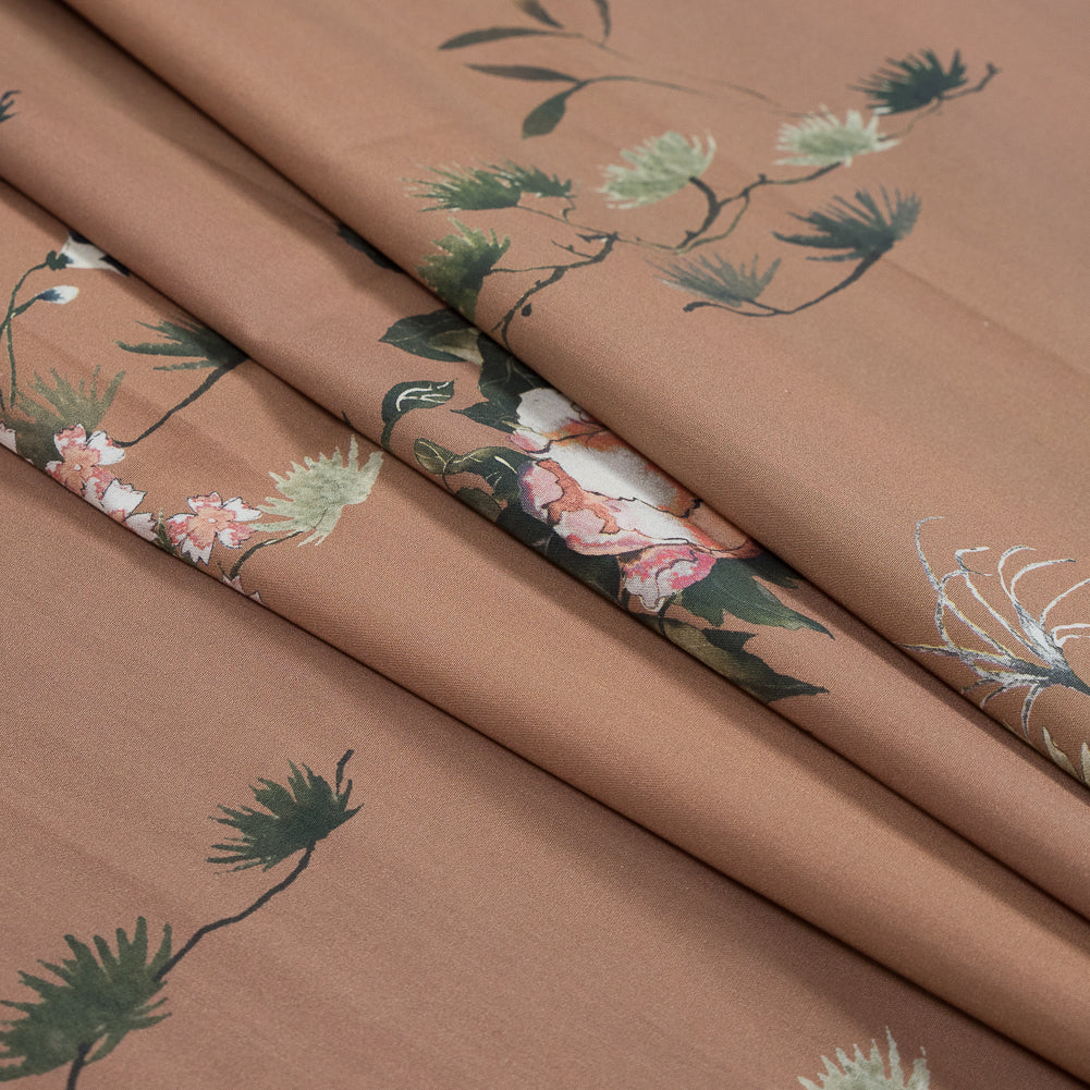 Cotton Poplin - Caramel Birds and Flowers - La Grande Tournee Print - Mood Exclusive Jacques Collection - Joann Fabrics