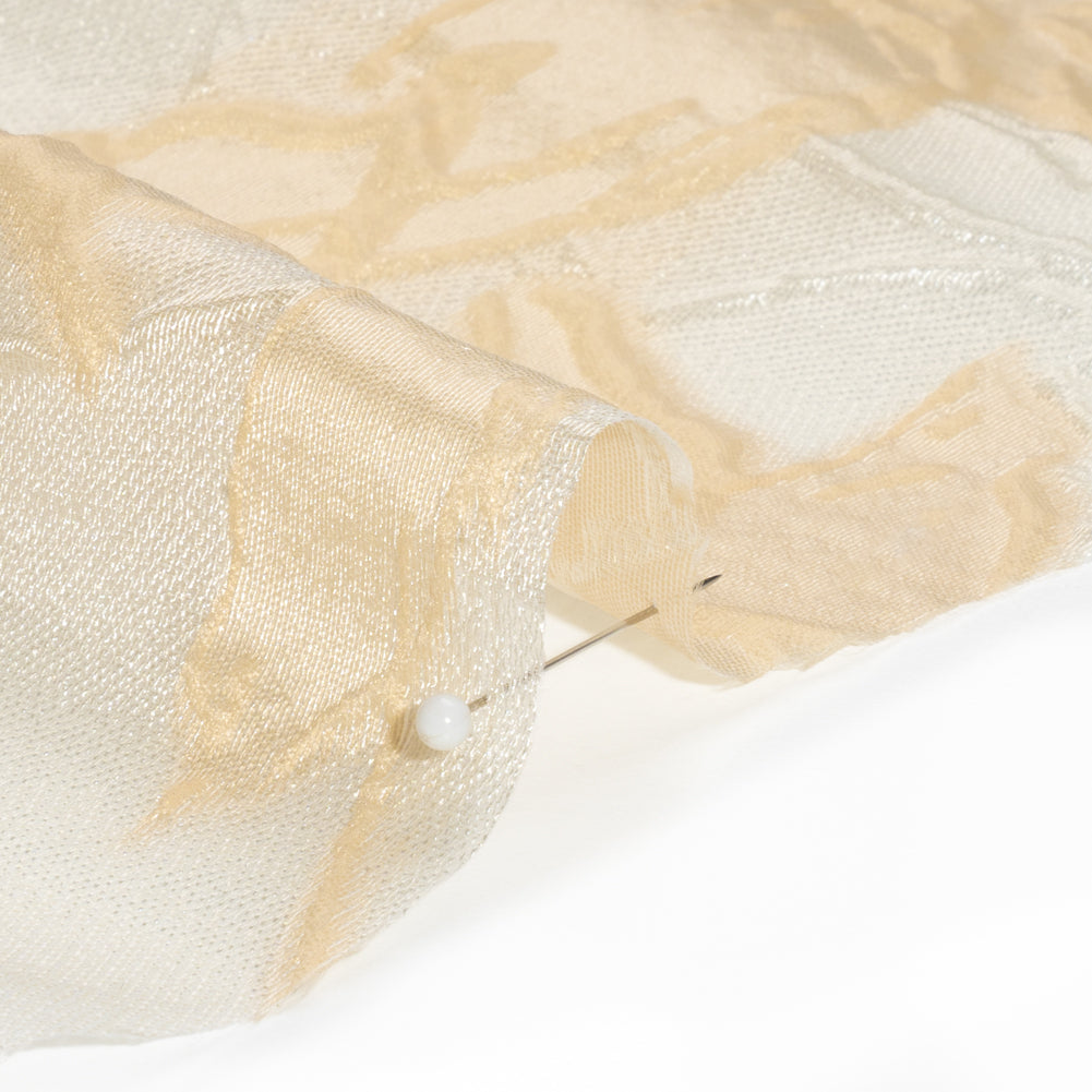 Beige and Cream Floral Sheer Luxury Brocade - Joann Fabrics