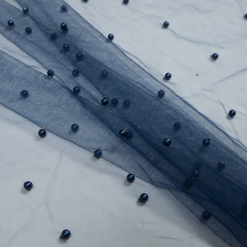 Beaded Tulle - Navy - Sylvie Collection - Joann Fabrics