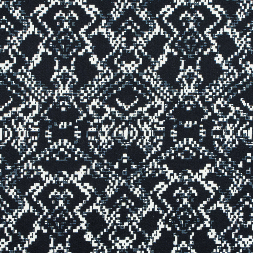Black and Winter White Abstract Printed Stretch Cotton Sateen - Joann Fabrics