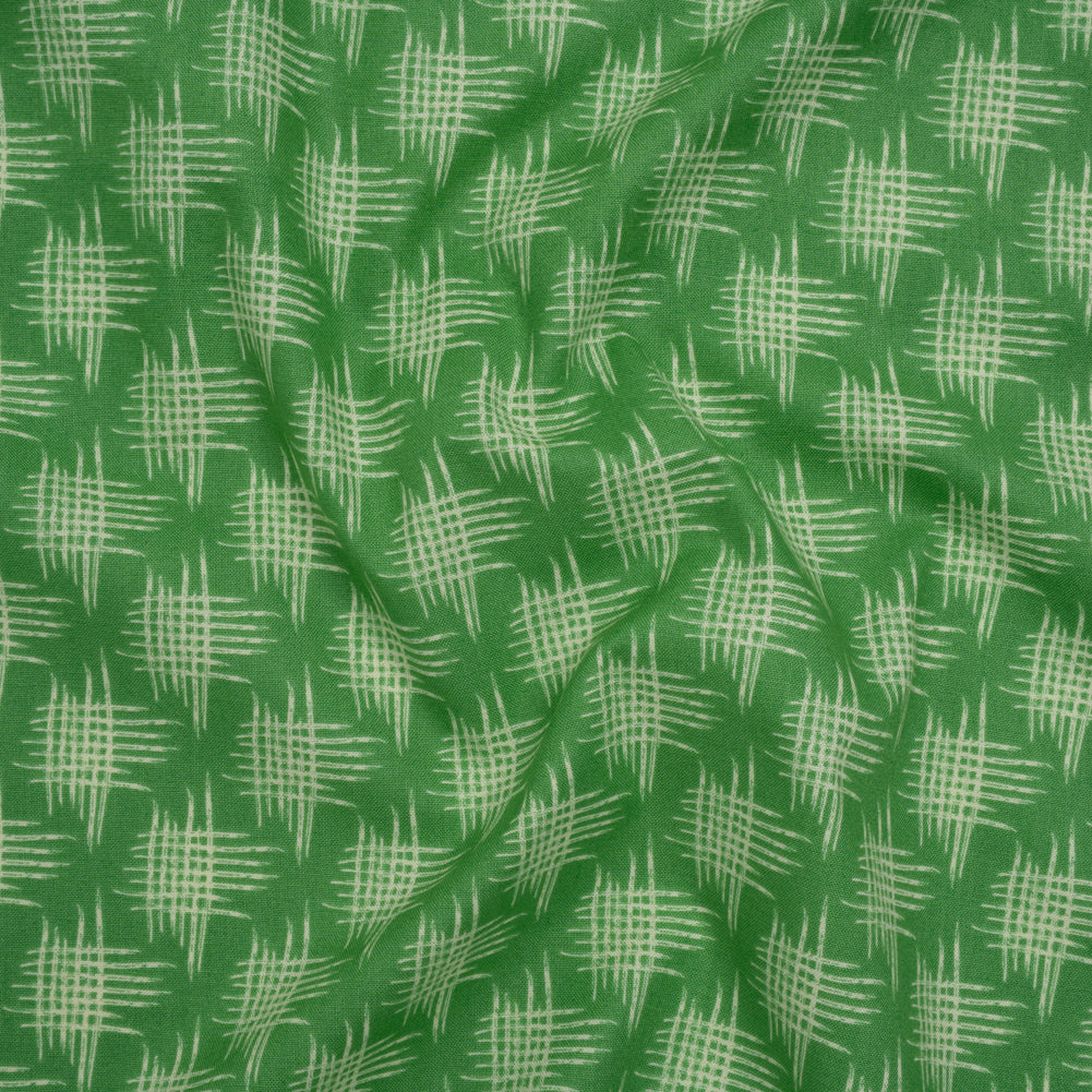 Printed Quilting Cotton by Heather Bailey for FIGO Studio - Jade Woven Grid Lines- Pop Sugar Collection - Joann Fabrics