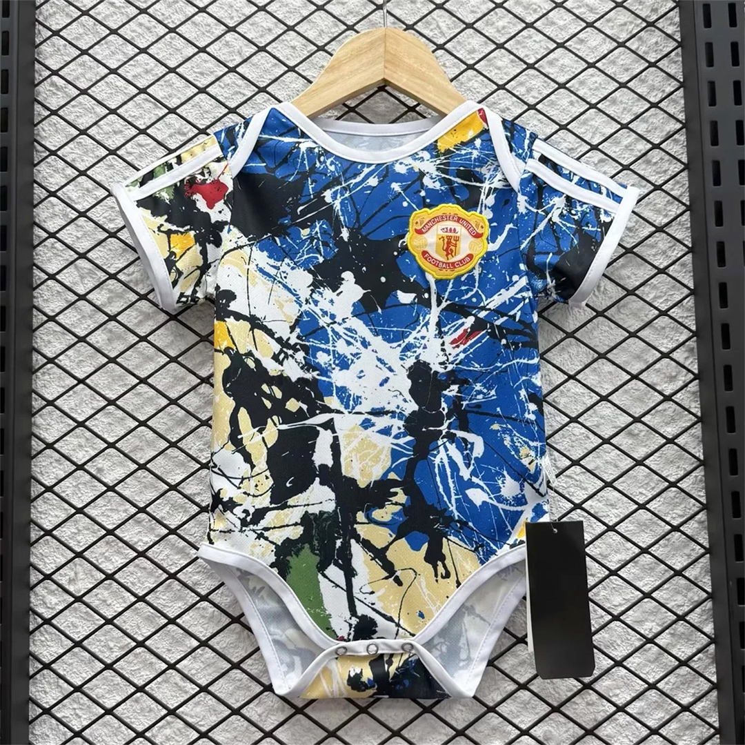 Manchester United 25-26 Stone Roses Special Baby Crawling Suit - UnitedFutballJersey