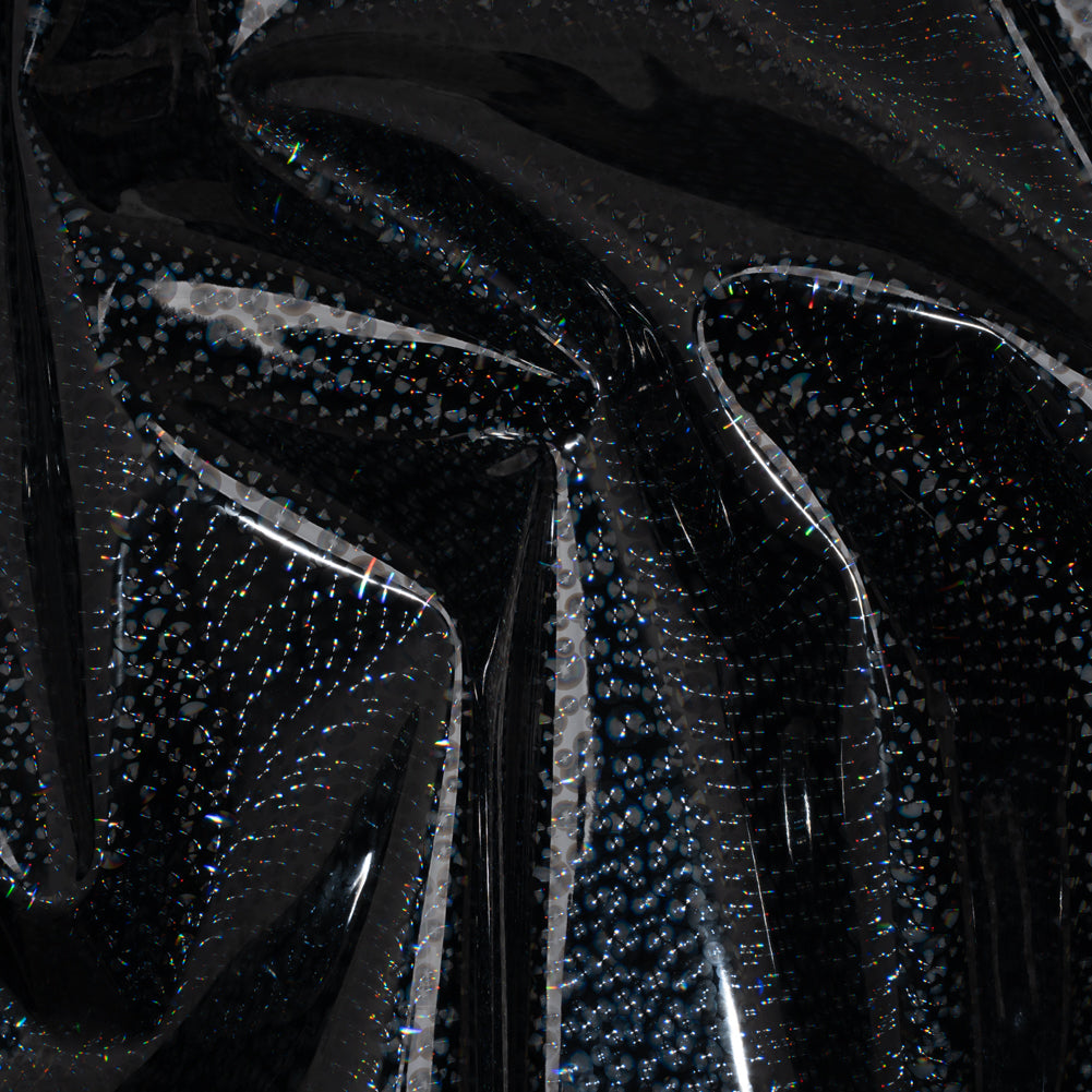 Holographic 3D Faux Patent Leather - Black Bubble Dots - Joann Fabrics