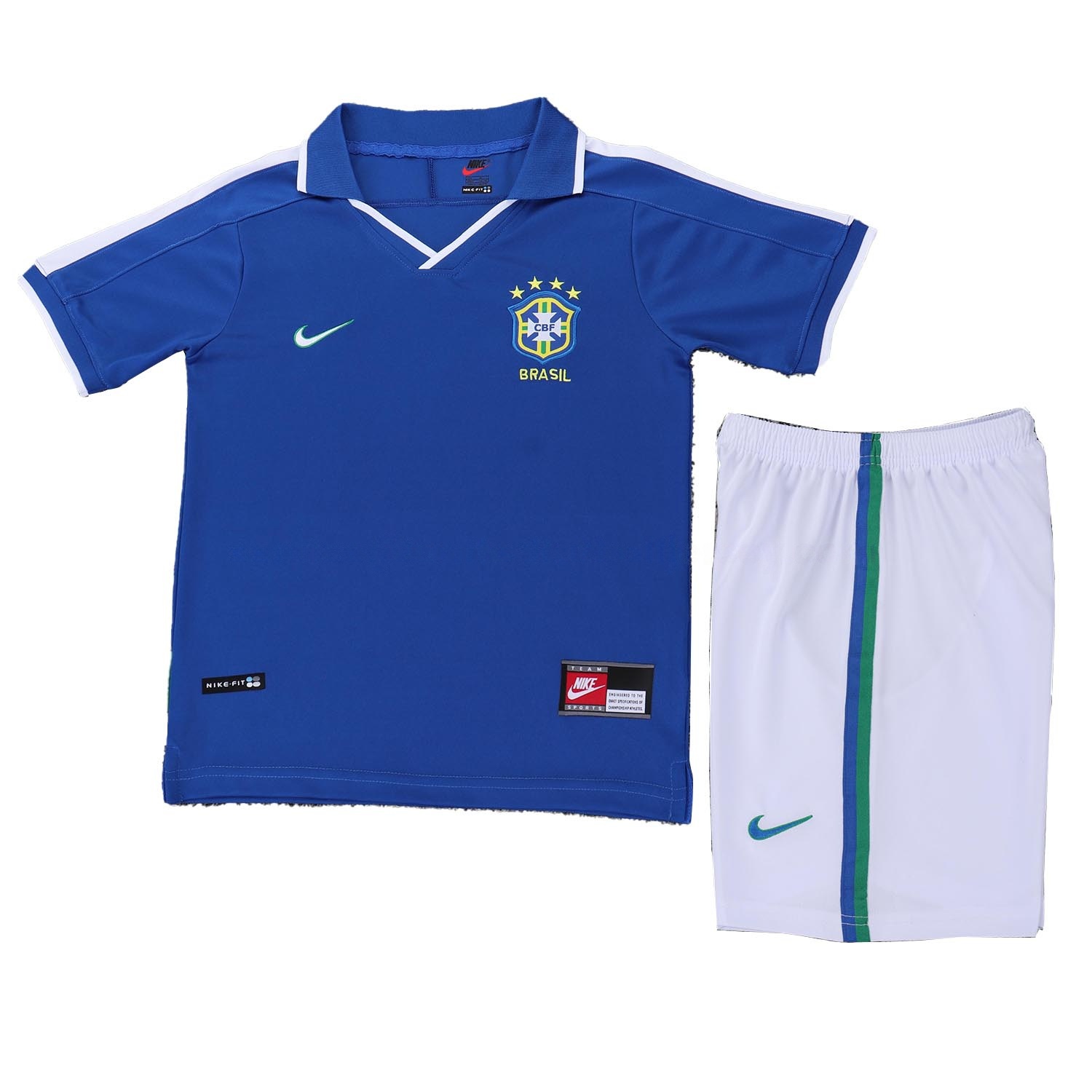 Retro Brazil 1997 Away Kids Kit - UnitedFutballJersey