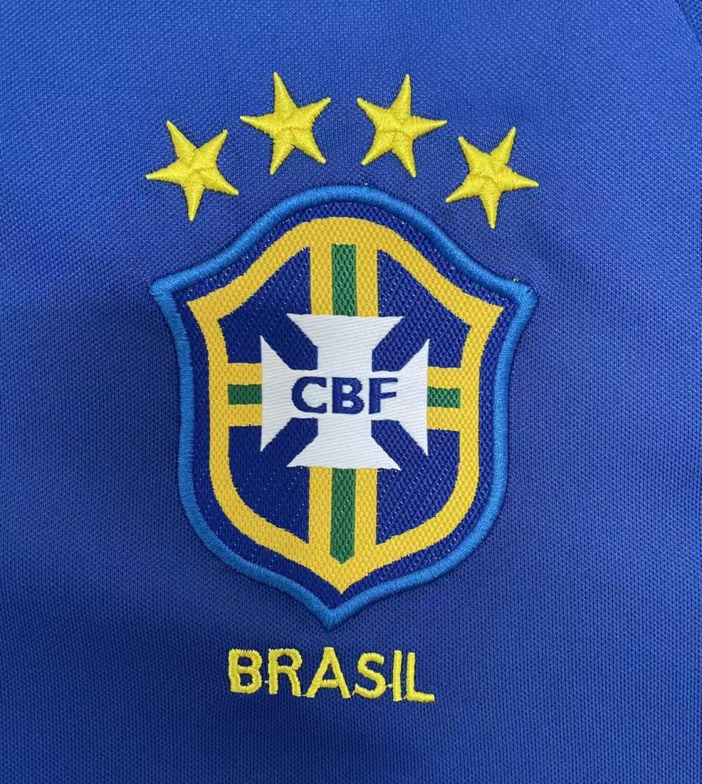 2002 Retro Long Sleeve Brazil Away Soccer Jersey Shirt 1:1 Thai Quality