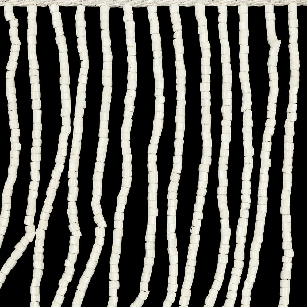 Vintage Chalk White Chop Beaded Fringe - 3