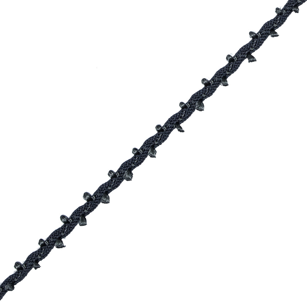 Charcoal European Crochet Trim - 0.25