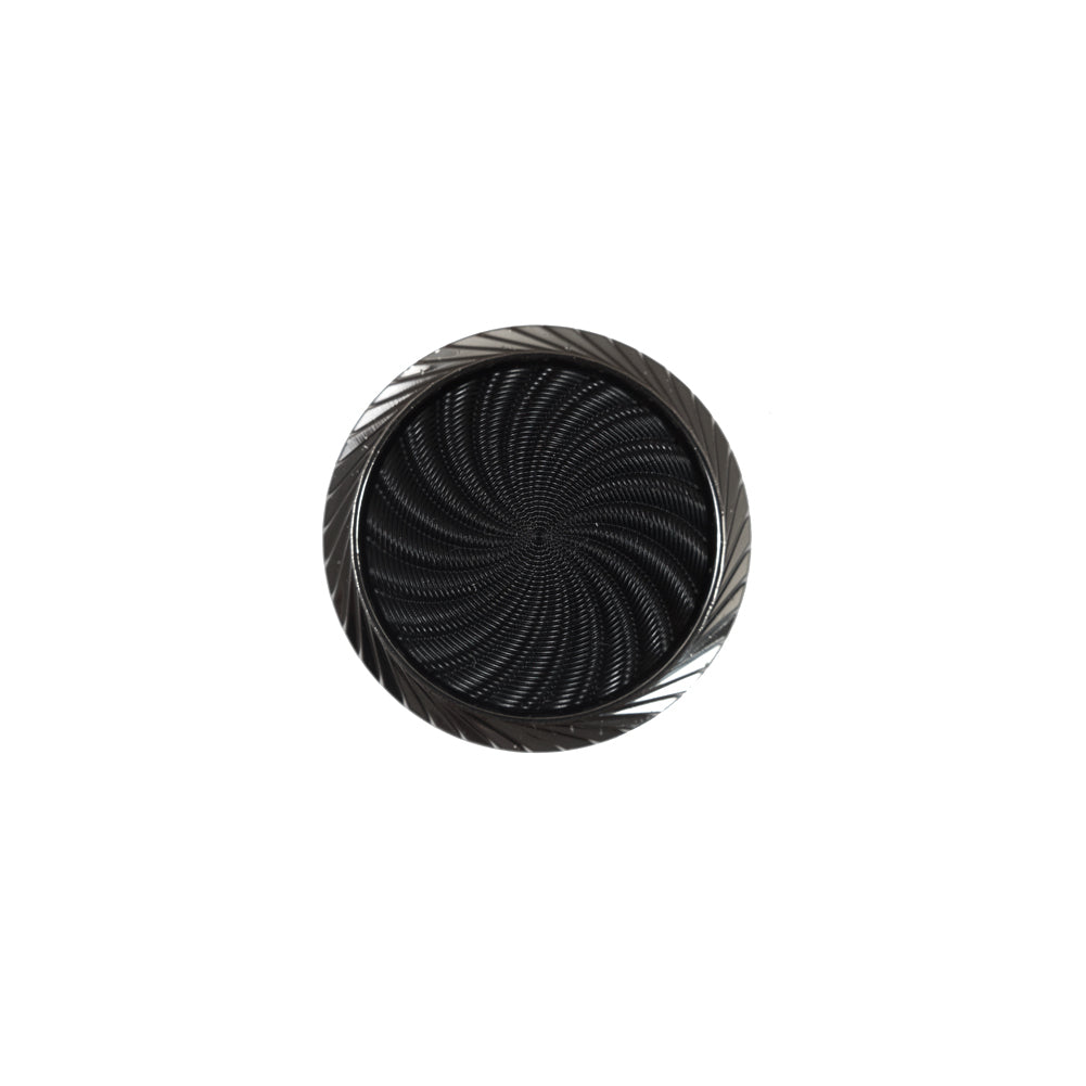 Italian Black and Silver Plastic Shank Back Button - 24L/15mm - Joann Fabrics