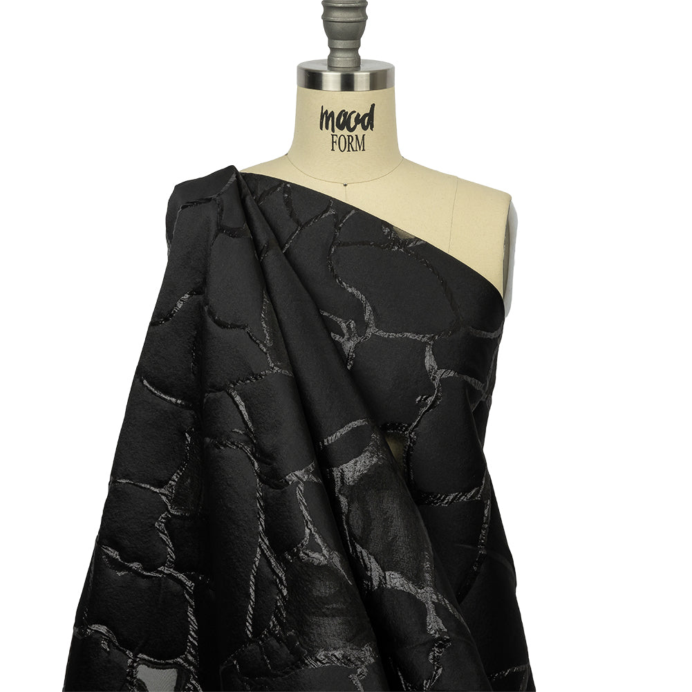Metallic Black Abstract Luxury Burnout Brocade - Joann Fabrics