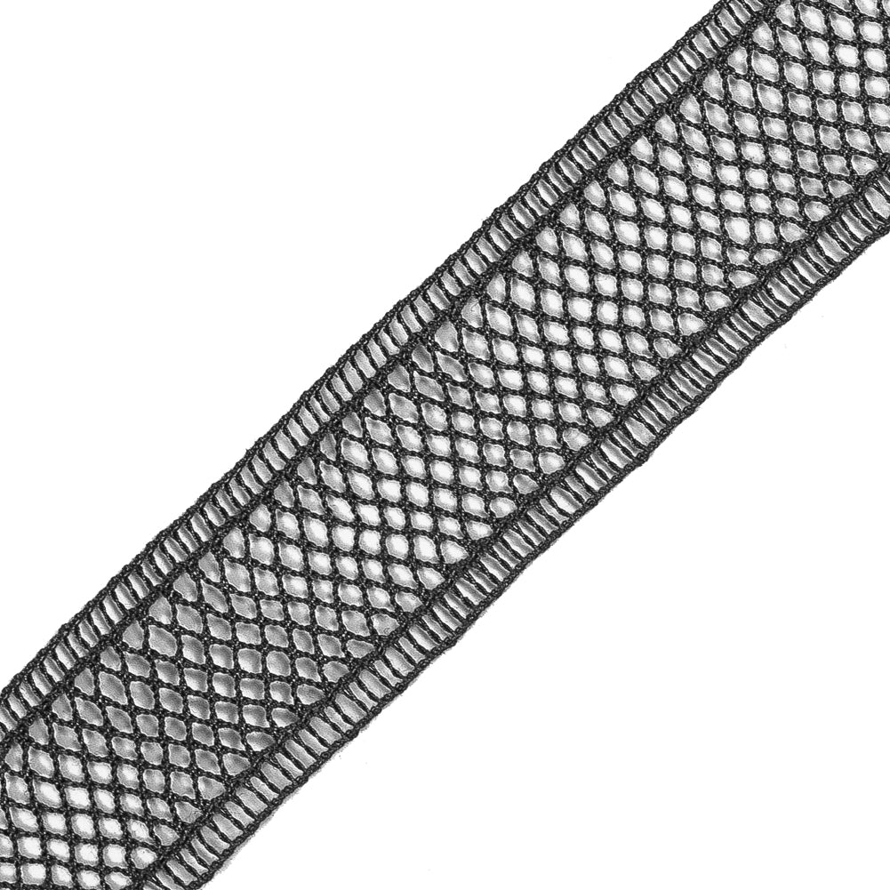 Black European Cotton Crochet Trim - 1