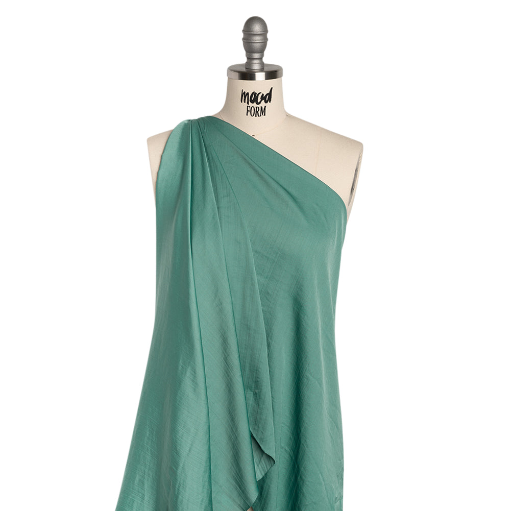 Crinkled Lightweight Polyester Satin - Sea Glass Green - Designer Deadstock - Joann Fabrics
