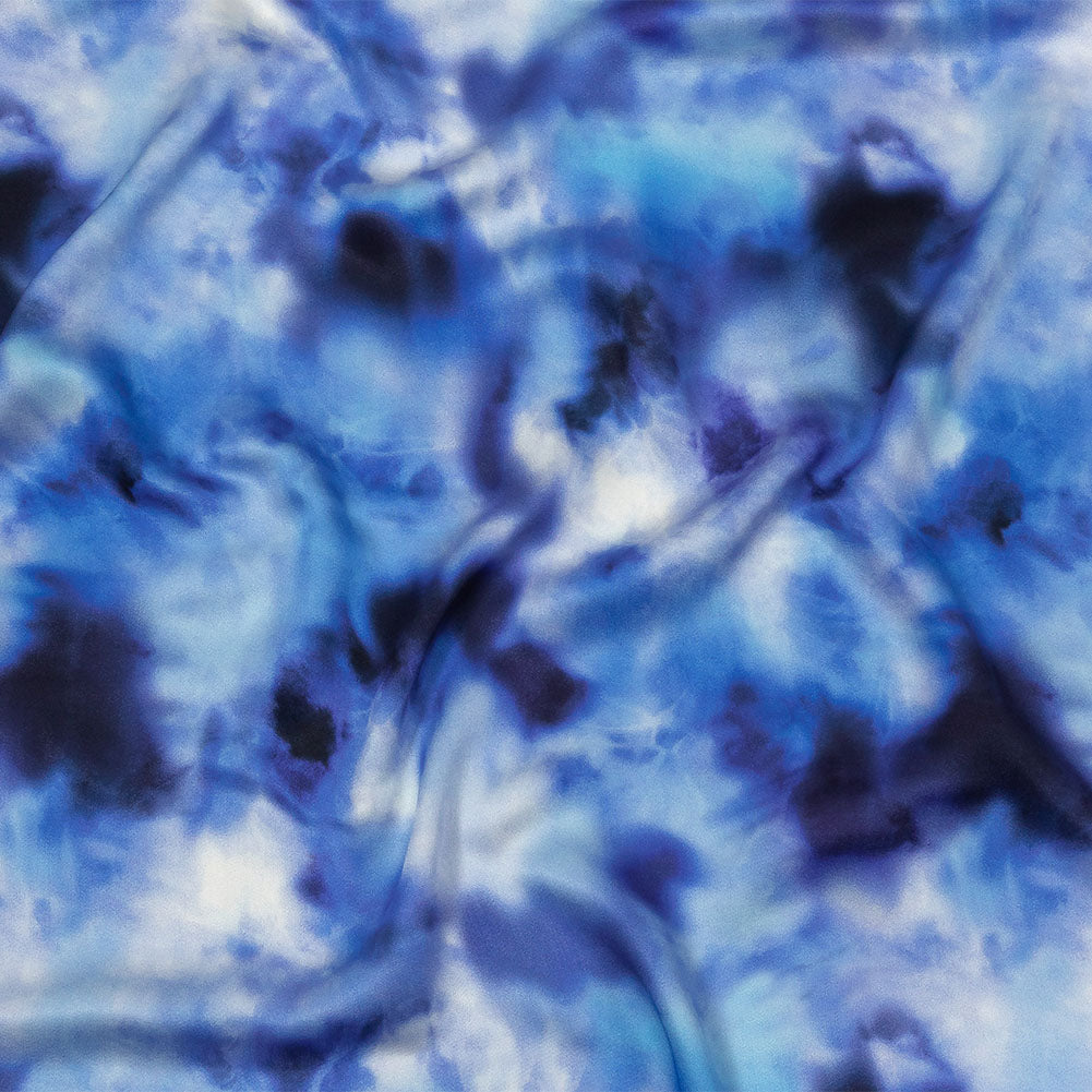 Rayon Challis - Blue Tie Dye - High Tide Print - Mood Exclusive Indigo Collection - Joann Fabrics