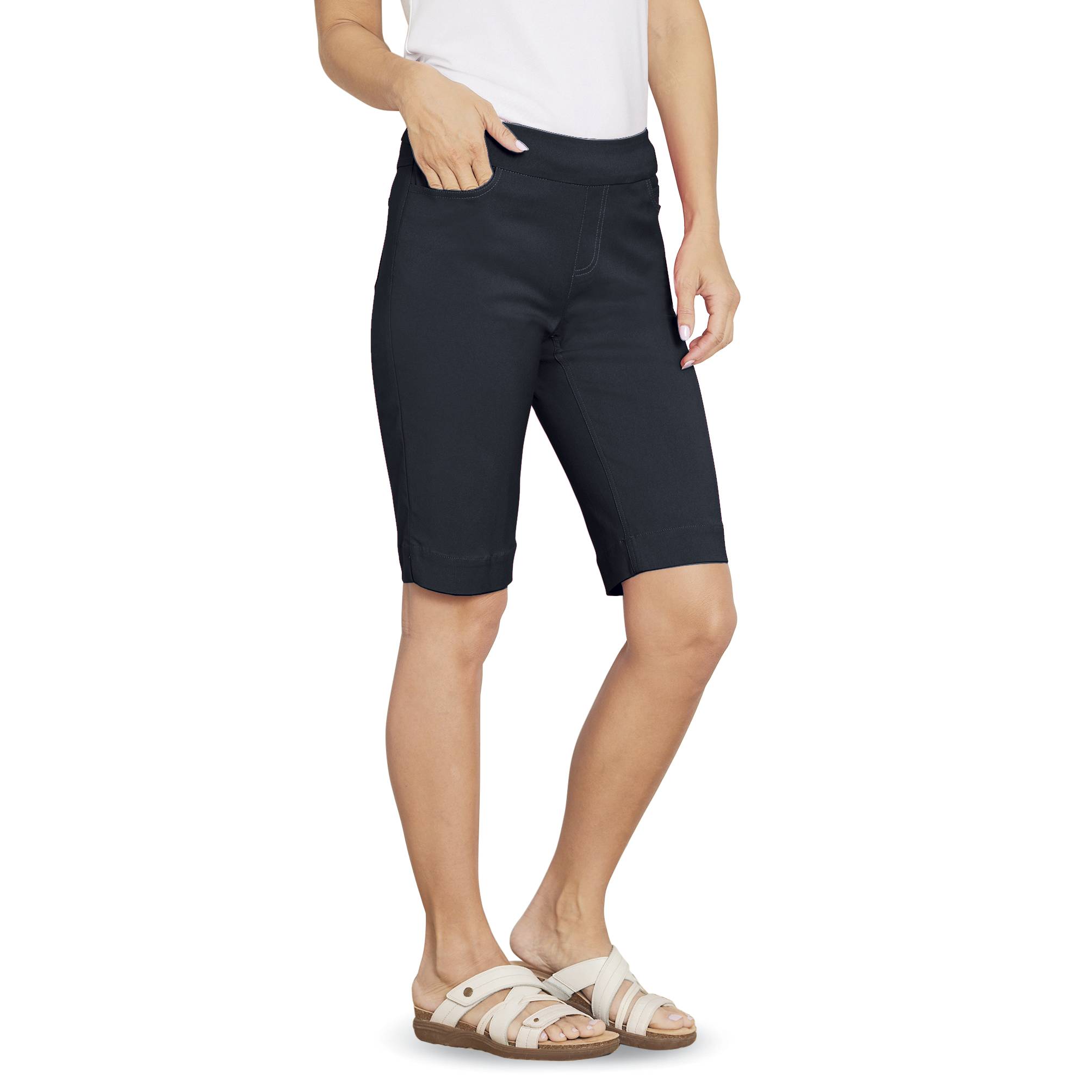 Solid Slim-Sation® Bermuda Shorts, 5 Pockets, Tummy Control - Northstyle Catalog